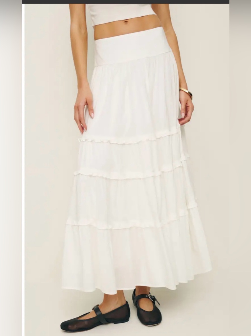 Reformation Evelina Skirt Ivory size 2